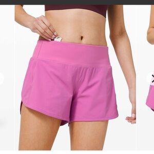 Lululemon Speed Up Short Magenta Glow